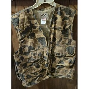 Vintage American Field Duck Camo Hunting Vest USA Made Medium